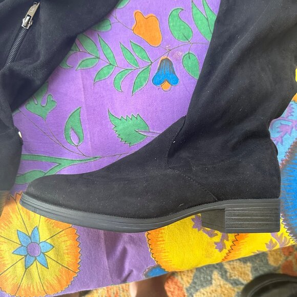 Circus sam Edelman 8 solid black knee high boots zipper pull on soft - Picture 4 of 8